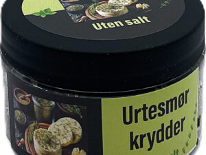Urtesmørkrydder uten salt på plastboks