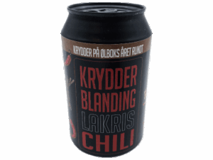 Lakris Chili krydderblandingen på ølboks
