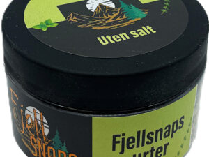 Fjellsnaps urter pakket på plastboks