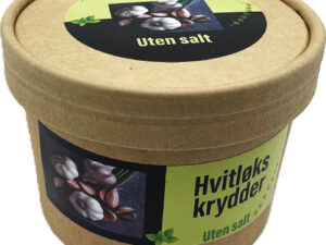 Hvitløkskrydder uten salt på pappboks