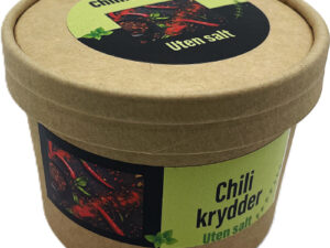 Chilikrydder uten salt pakket på pappboks