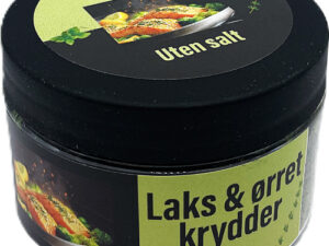 Laks og ørretkrydder uten salt på plastboks