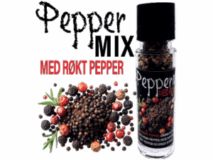 Kvern med pepper mix og røkt svart pepper